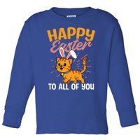 Happy Easte To You Design Easter Cat Gift Toddler Long Sleeve Shirt