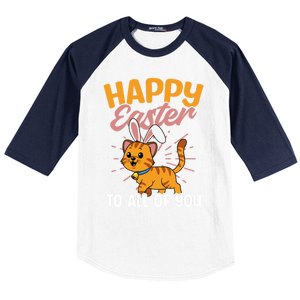 Happy Easte To You Design Easter Cat Gift Baseball Sleeve Shirt