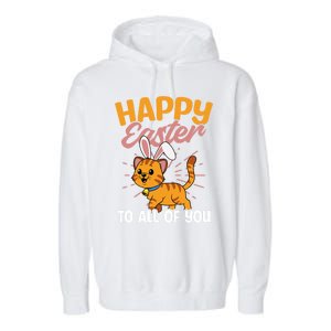 Happy Easte To You Design Easter Cat Gift Garment-Dyed Fleece Hoodie