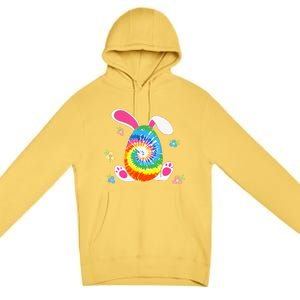 Happy Easter Tie Dye Egg Bunny Rabbit Premium Pullover Hoodie