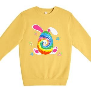 Happy Easter Tie Dye Egg Bunny Rabbit Premium Crewneck Sweatshirt