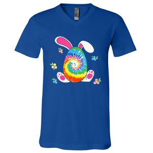 Happy Easter Tie Dye Egg Bunny Rabbit V-Neck T-Shirt