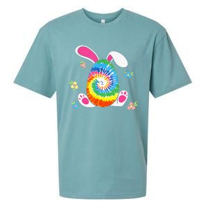 Happy Easter Tie Dye Egg Bunny Rabbit Sueded Cloud Jersey T-Shirt