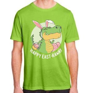 Happy Eastrawr T Rex Dinosaur Bunny Ears Easter Eggs Cool Gift Adult ChromaSoft Performance T-Shirt