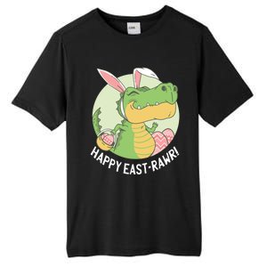 Happy Eastrawr T Rex Dinosaur Bunny Ears Easter Eggs Cool Gift Tall Fusion ChromaSoft Performance T-Shirt