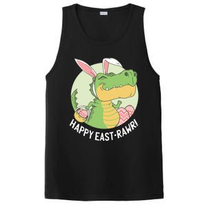 Happy Eastrawr T Rex Dinosaur Bunny Ears Easter Eggs Cool Gift PosiCharge Competitor Tank