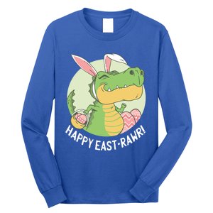 Happy Eastrawr T Rex Dinosaur Bunny Ears Easter Eggs Cool Gift Long Sleeve Shirt