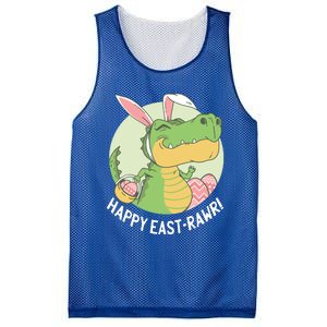 Happy Eastrawr T Rex Dinosaur Bunny Ears Easter Eggs Cool Gift Mesh Reversible Basketball Jersey Tank