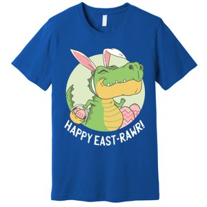 Happy Eastrawr T Rex Dinosaur Bunny Ears Easter Eggs Cool Gift Premium T-Shirt