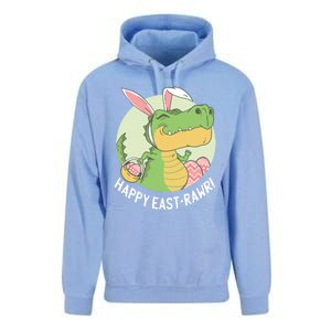 Happy Eastrawr T Rex Dinosaur Bunny Ears Easter Eggs Cool Gift Unisex Surf Hoodie