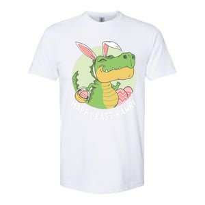 Happy Eastrawr T Rex Dinosaur Bunny Ears Easter Eggs Cool Gift Softstyle CVC T-Shirt