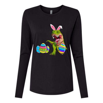 Happy Eastrawr T Rex Funny Dinosaur Easter Egg Bunny Ears Great Gift Womens Cotton Relaxed Long Sleeve T-Shirt