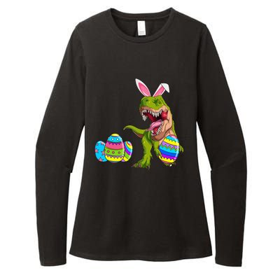 Happy Eastrawr T Rex Funny Dinosaur Easter Egg Bunny Ears Great Gift Womens CVC Long Sleeve Shirt