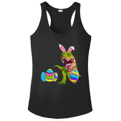 Happy Eastrawr T Rex Funny Dinosaur Easter Egg Bunny Ears Great Gift Ladies PosiCharge Competitor Racerback Tank