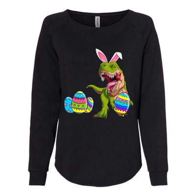 Happy Eastrawr T Rex Funny Dinosaur Easter Egg Bunny Ears Great Gift Womens California Wash Sweatshirt