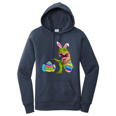 Happy Eastrawr T Rex Funny Dinosaur Easter Egg Bunny Ears Great Gift Women's Pullover Hoodie