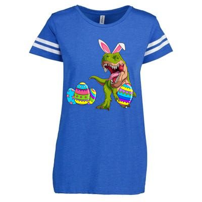 Happy Eastrawr T Rex Funny Dinosaur Easter Egg Bunny Ears Great Gift Enza Ladies Jersey Football T-Shirt