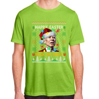 Happy Easter Trick Or Treat Funny Joe Biden Christmas Ugly Sweater Adult ChromaSoft Performance T-Shirt