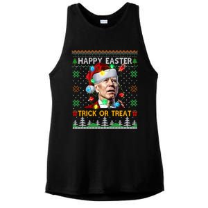 Happy Easter Trick Or Treat Funny Joe Biden Christmas Ugly Sweater Ladies PosiCharge Tri-Blend Wicking Tank