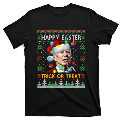 Happy Easter Trick Or Treat Funny Joe Biden Christmas Ugly Sweater T-Shirt