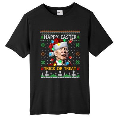 Happy Easter Trick Or Treat Funny Joe Biden Christmas Ugly Sweater Tall Fusion ChromaSoft Performance T-Shirt