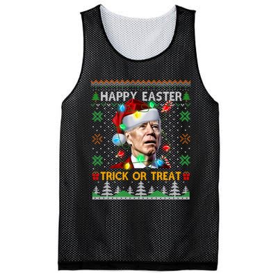 Happy Easter Trick Or Treat Funny Joe Biden Christmas Ugly Sweater Mesh Reversible Basketball Jersey Tank