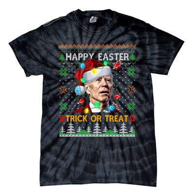 Happy Easter Trick Or Treat Funny Joe Biden Christmas Ugly Sweater Tie-Dye T-Shirt