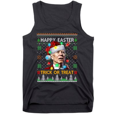 Happy Easter Trick Or Treat Funny Joe Biden Christmas Ugly Sweater Tank Top