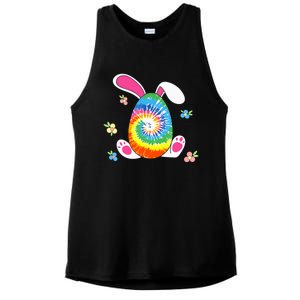 Happy Easter Tie Dye Egg Bunny Rabbit Funny Easter Day Ladies PosiCharge Tri-Blend Wicking Tank