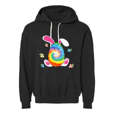 Happy Easter Tie Dye Egg Bunny Rabbit Funny Easter Day Garment-Dyed Fleece Hoodie