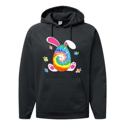 Happy Easter Tie Dye Egg Bunny Rabbit Funny Easter Day Performance Fleece Hoodie