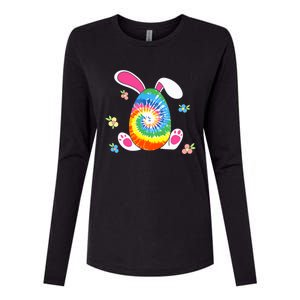 Happy Easter Tie Dye Egg Bunny Rabbit Funny Easter Day Womens Cotton Relaxed Long Sleeve T-Shirt