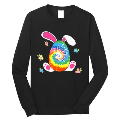 Happy Easter Tie Dye Egg Bunny Rabbit Funny Easter Day Long Sleeve Shirt