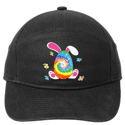Happy Easter Tie Dye Egg Bunny Rabbit Funny Easter Day 7-Panel Snapback Hat