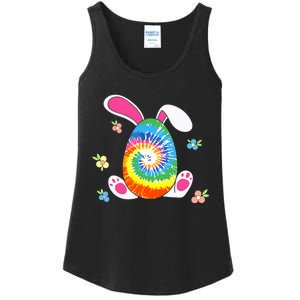 Happy Easter Tie Dye Egg Bunny Rabbit Funny Easter Day Ladies Essential Tank