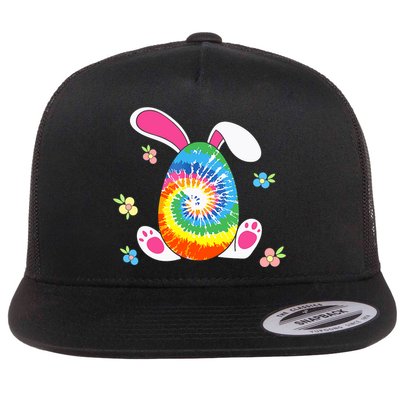 Happy Easter Tie Dye Egg Bunny Rabbit Funny Easter Day Flatbill Hat