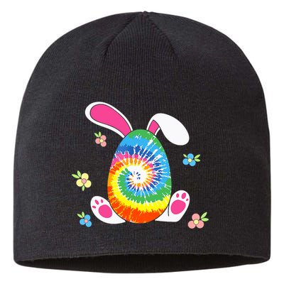 Happy Easter Tie Dye Egg Bunny Rabbit Funny Easter Day Sustainable Beanie