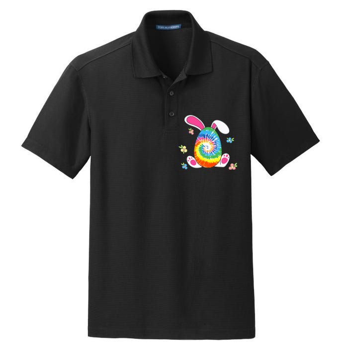 Happy Easter Tie Dye Egg Bunny Rabbit Funny Easter Day Dry Zone Grid Polo