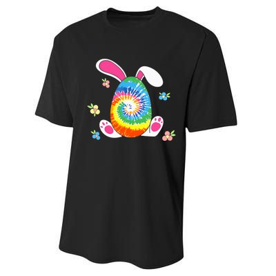 Happy Easter Tie Dye Egg Bunny Rabbit Funny Easter Day Performance Sprint T-Shirt