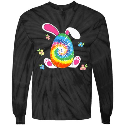 Happy Easter Tie Dye Egg Bunny Rabbit Funny Easter Day Tie-Dye Long Sleeve Shirt