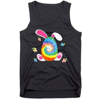 Happy Easter Tie Dye Egg Bunny Rabbit Funny Easter Day Tank Top