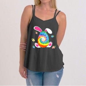 Happy Easter Tie Dye Egg Bunny Rabbit Funny Easter Day Women's Strappy Tank