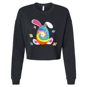 Happy Easter Tie Dye Egg Bunny Rabbit Funny Easter Day Cropped Pullover Crew