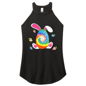 Happy Easter Tie Dye Egg Bunny Rabbit Funny Easter Day Women's Perfect Tri Rocker Tank