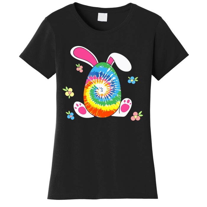 Happy Easter Tie Dye Egg Bunny Rabbit Funny Easter Day Women's T-Shirt