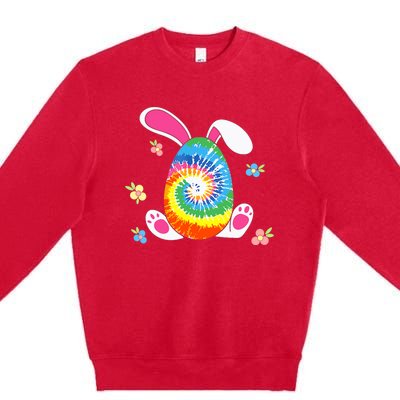 Happy Easter Tie Dye Egg Bunny Rabbit Funny Easter Day Premium Crewneck Sweatshirt