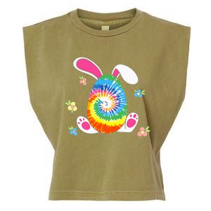 Happy Easter Tie Dye Egg Bunny Rabbit Funny Easter Day Garment-Dyed Women's Muscle Tee