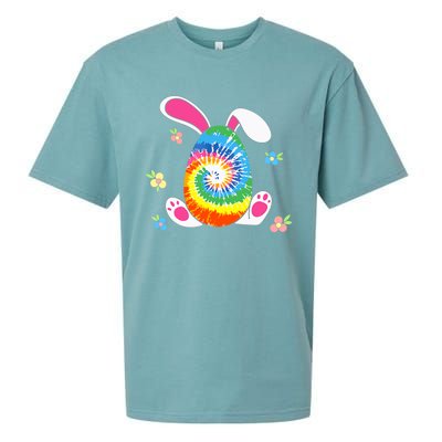 Happy Easter Tie Dye Egg Bunny Rabbit Funny Easter Day Sueded Cloud Jersey T-Shirt