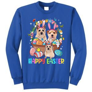 Happy Easter Three Cute Bunny Norwich Terriers Eggs Basket Cool Gift Sweatshirt