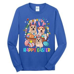 Happy Easter Three Cute Bunny Norwich Terriers Eggs Basket Cool Gift Tall Long Sleeve T-Shirt